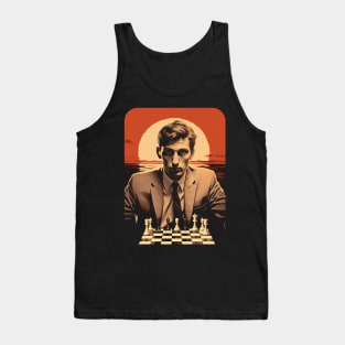 Bobby Fischer Retro Sunset Chess Tank Top